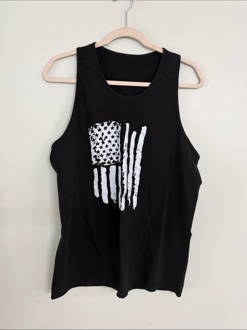 Black Graphic Flag Mens Tank Top